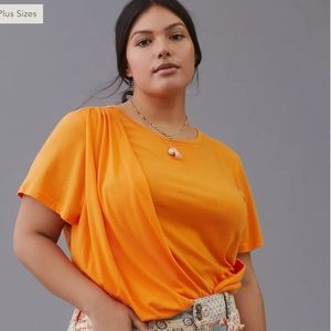 ANTHROPOLOGIE DRAPED TEE NWT XS